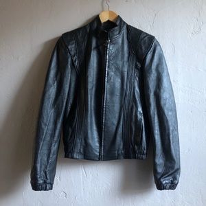 Vintage leather bomber jacket